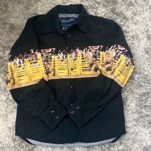 Wrangler button up western youth 7-8